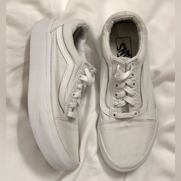 Vans Shoes - White Platform Old Skool Vans SZ 7.5 Women